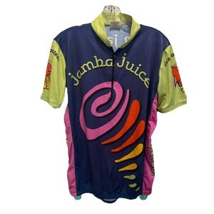 Chameleon Cycling Jersey Large 1/4 Zip Short Sleeve Jamba Juice Colorful